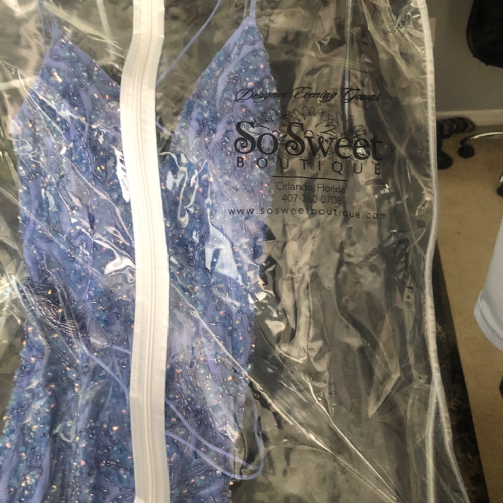Sherri Hill Purple Beaded Prom Dress - Picture 4 of 5